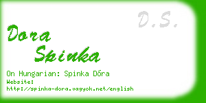 dora spinka business card